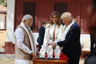 PM Modi, President Trump and his wife Melania Trump